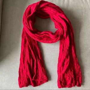 Red Knit / Crochet Scarf